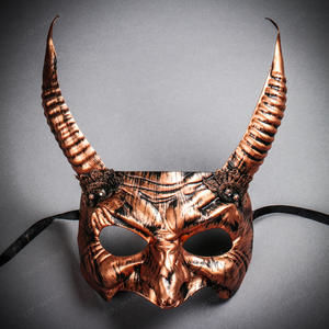 Goblin Devil Long Horn Eyes Mask - Black Copper